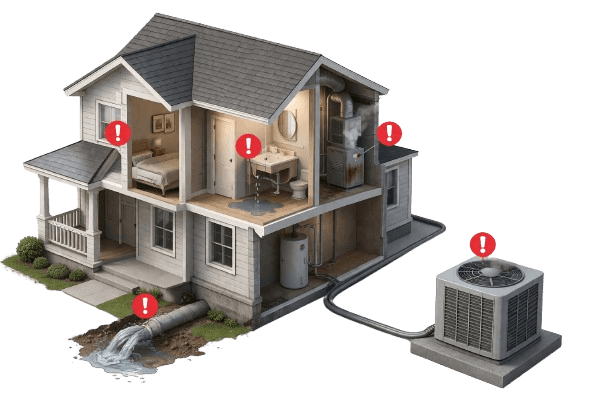 Transparent hero illustration showing a home quote analysis scene